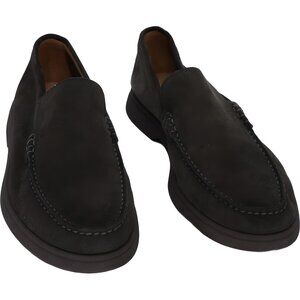 BOSS Sienne Suede Loafers Dark Brown Slip-On Dress Casual Shoes Men's EU 44